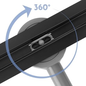 Rea Neox Slim Pro, sprchový odtokový žľab 50cm, čierna matná, REA-G2744