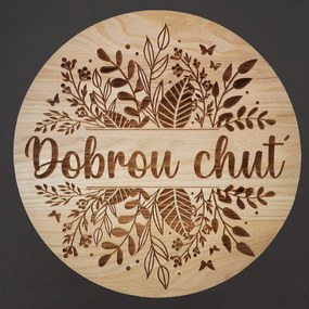 AMADEA Drevená otočná doštička s textom a listami, masívne drevo, 35 cm