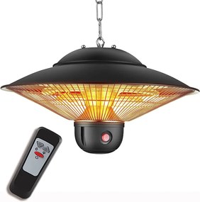 Stropný infračervený vykurovací žiarič BestBerg BBHS-1500 / 2000 W / čierna