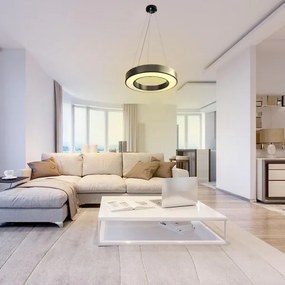 LED Stmievateľný luster na lanku LED/45W/230V 3000-6500K čierna + diaľkové ovládanie