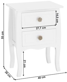 Tempo Kondela 2-šuplíková komoda, biela, BRAIN 2