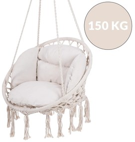 Detex Závesné kreslo BOHO s vankúšmi, Ø61cm, béžová