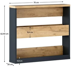 Nástenná polica Klodekas 5 (grafit + dub artisan) . Vlastná spoľahlivá doprava až k Vám domov. 1097178