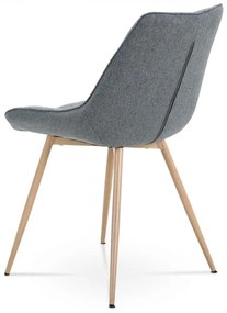 Autronic -  Jedálenská stolička CT-394 GREY2, sivá látka, kovové nohy, 3D dekor dub