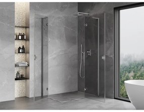 Mexen Mist-H L Duo, 2-krídlový sprchový kút 70 x 80 cm, číre sklo, chrómový profil, 8A5L-070L-080P-01-00