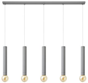 Luster na lanku TUBA 5xE27/15W/230V šedá