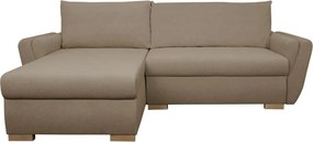 Rohová sedačka Helvetius, svetlo hnedá látka