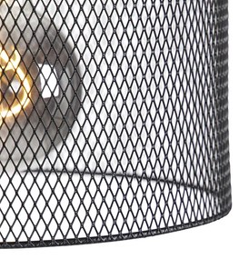 Priemyselná stojaca lampa čierna - Drum Mesh