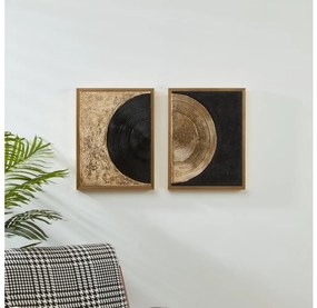 Eglo 423034 - SADA 2x Obraz ROBERVAL 43x33 cm čierna/zlatá