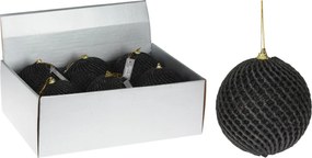 Ozdobná závěsná baňka Black Ball 12 cm černá