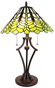 Zelená stolná lampa Tiffany Greena - Ø 41*62 cm E27/max 2*60W