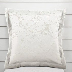 Biante Dekoračná obliečka na vankúš s lemom Parma PM-116 Strieborný mramor na krémovom 60 x 60 cm