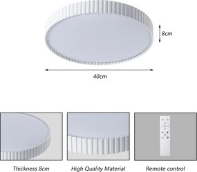 Brilagi - stmievateľné LED stropné svietidlo CORVO LED/54W/230V 3000-6000K biela priemer 40 cm +DO
