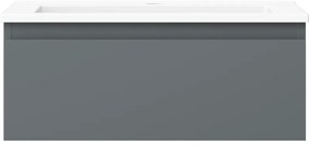 Mexen Orio, kúpeľňová skrinka 60 cm s umývadlom Otis, 1 zásuvka, grafitová matná/biela matná, 91A10-06023-1-BF66-W18M01