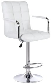 LuxuryForm DESIGN Barová stolička VERONA na striebornom tanieri - biela