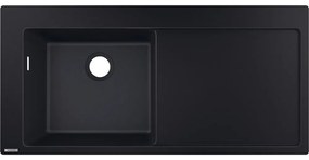HANSGROHE S5110-F45 SilicaTec granitový drez s odkvapávacou plochou, pravý, montáž na pracovnú dosku, 1050 x 510 mm, grafitová čierna, 43330170