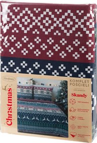 VIANOČNÉ RENFORCÉ OBLIEČKY SKANDY 200X220 CM, 2 KS 70X80 CM VZOROVANÉ