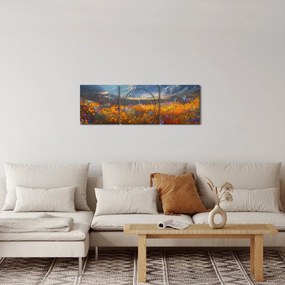 Obraz - Maľovaná horská krajina II. (s hodinami) (90x30 cm)