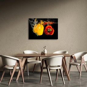 Obraz - papriky vo vode (70x50 cm)