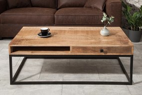 Moderný konferenčný stolík z masívu Iron Carft Mango 100cm