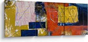 Obraz - Abstrakcia (s hodinami) (90x30 cm)