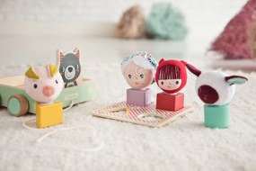 Lilliputiens - ťahací vozík vlk Ľudovít s aktivitami - vkladačka + tvary
