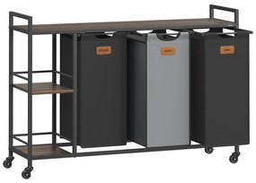 Kôš na bielizeň Vasagle Asas 150 l čierny/šedý/hnedý