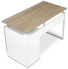 Kancelársky stôl 3218 SON, biely a dub Sonoma