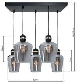 Luster na lanku RICHMOND 5xE27/60W/230V