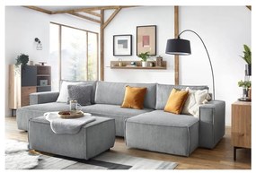 Svetlosivý menčestrový taburet Nihad – Bobochic Paris