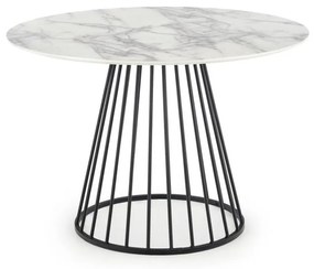 Jedálenský stôl SEREIN dekor biely mramor/čierna