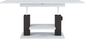 Výškově nastavitelný rozkládací konferenční stolek Moduvo 120/170 cm mramor/černý