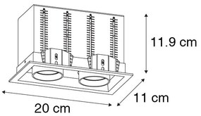 Moderné zapustené bodové svetlo čierne nastaviteľné 2-svetlo - Roof