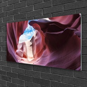 Obraz na skle Skalka rieka koryto umenie 100x50 cm