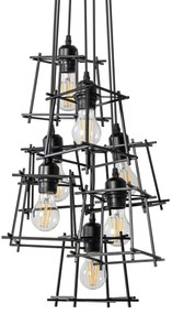 Toolight - Závesné stropné svietidlo 7xE27 APP221-7CP, čierna, OSW-00409