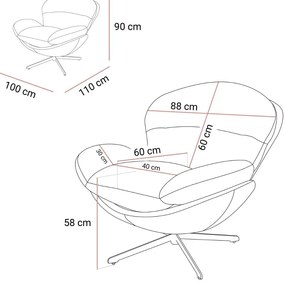 OTOČNÉ KRESLO CARLO BIELE 360°