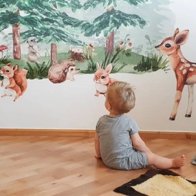 Les plný zvieratiek - samolepky na stenu pre deti