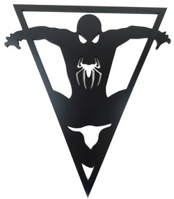 Veselá Stena Drevená nástenná dekorácia Spiderman trojuholník čierny
