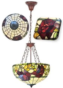 Reversed luster do spálne Tiffany kolekcia ROSE Ø40 3*E27