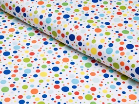 Biante Detský bavlnený záves Sandra SA-006 Farebné bodky na bielom 140x230 cm