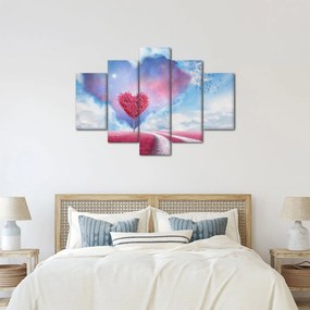 Obraz - Ružový strom srdca (150x105 cm)