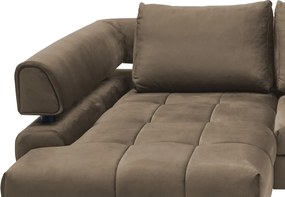 Rohová sedacia súprava Paris, svetlo hnedá látka, ľavý roh