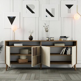 Skrinka Milan 2 Walnut and Travertine