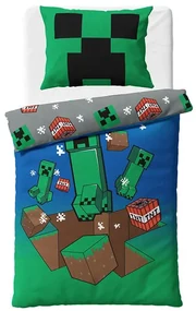 Detské obliečky Minecraft Creeper Explode, 140 x 200 cm, 70 x 90 cm