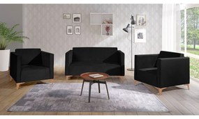 Sedacia súprava Denim 2+1+1, Dostupné poťahy: Solo 263, Farby nožičiek: dub