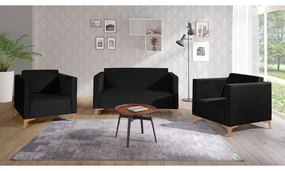 Sedacia súprava Denim 2+1+1, Dostupné poťahy: Solo 263, Farby nožičiek: biely lesk