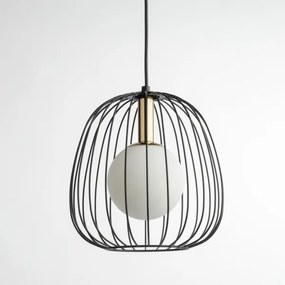 Luster na lanku BELL 1xG9/12W/230V pr. 24 cm čierna/zlatá