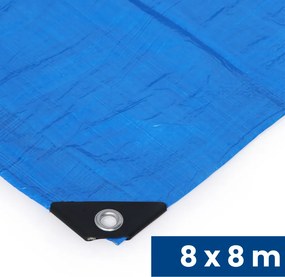 Univerzálna krycia plachta s očkami, PE, 100 g/m2, 8 x 8 m