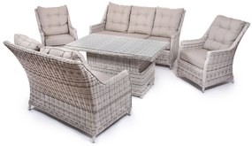 Záhradná jedálenská súprava BERKLEY 7 svetlo-sivá typ stola: výškovo nastaviteľný stôl