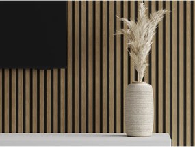 Mexen Lam-F, akustické stenové lamely 275 × 30 cm, plstený podklad 8 mm, technická dyha, orech prírodný, S105-275307-3015-016